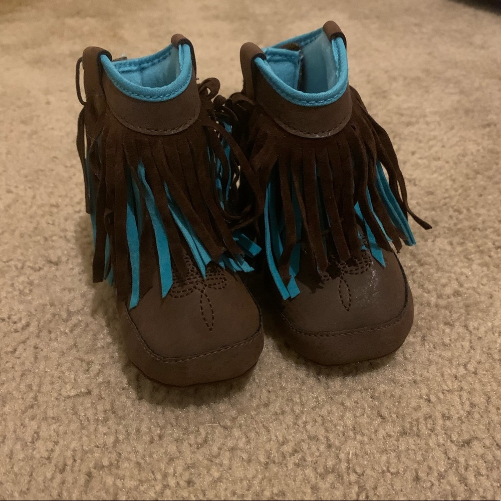 Fringed baby cowboy boots